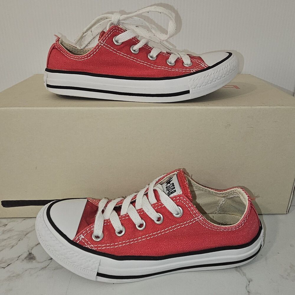 Converse Chuck Taylor All Star Red Low Top Sneakers~3J236~Kids Size 13